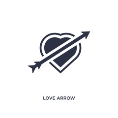 love arrow icon on white background. Simple element illustration from love & wedding concept.
