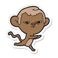 sticker of a cartoon monkey