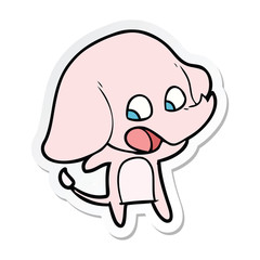 sticker of a cute cartoon elephant