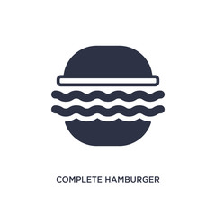 complete hamburger icon on white background. Simple element illustration from bistro and restaurant concept.