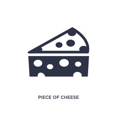 piece of cheese icon on white background. Simple element illustration from bistro and restaurant concept.