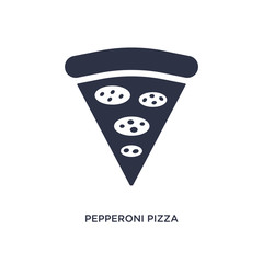 pepperoni pizza icon on white background. Simple element illustration from bistro and restaurant concept.