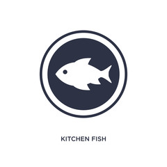 kitchen fish icon on white background. Simple element illustration from bistro and restaurant concept.