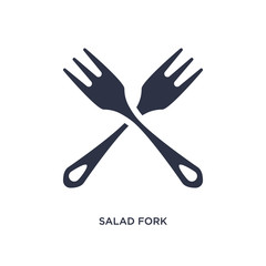 salad fork icon on white background. Simple element illustration from bistro and restaurant concept.