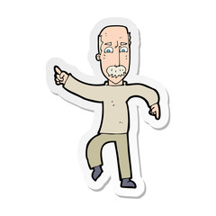 sticker of a cartoon angry old man