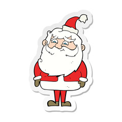 sticker of a cartoon santa claus