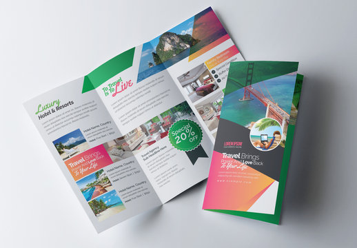 Green and Orange Trifold Brochure Layout
