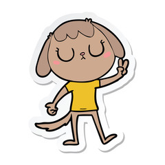 sticker of a cute cartoon dog