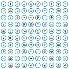 100 fete brainstorm icons set in flat style for any design vector illustration