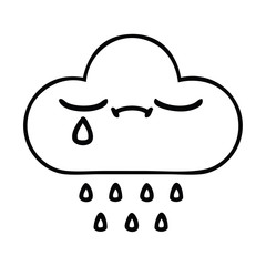 line drawing cartoon rain cloud