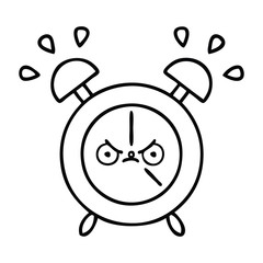 line drawing cartoon alarm clock
