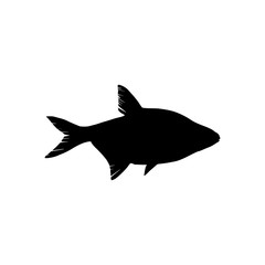Fish silhouette, simple icon or logo