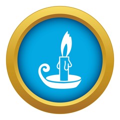 Obraz premium Candle icon blue vector isolated on white background for any design