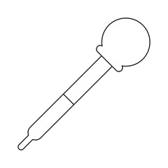 Medical dropper utensil isolated in black and white