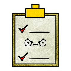 retro grunge texture cartoon check list