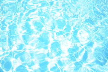 Pattern with blue water in the sunlight in the pool