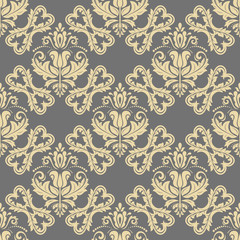 Classic golden seamless vector pattern. Damask orient ornament. Classic vintage background. Orient ornament for fabric, wallpaper and packaging