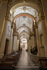 Fototapeta premium LECCE, Puglia ,Italy - Inside interior of Virgin Mary Cathedral ( Basilica di Santa Maria Assunta in Cielo ). Church on Piazza del Duomo square. Baroque city of Apulia 