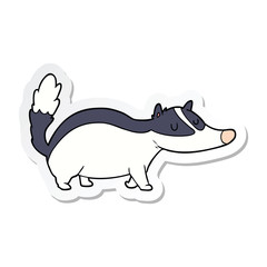 sticker of a cartoon badger