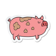 sticker of a cartoon pig