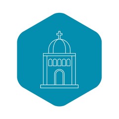 Church icon. Outline illustration of church vector icon for web