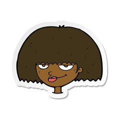 sticker of a cartoon mean female face