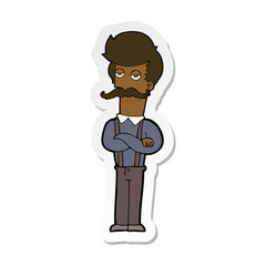 Fototapeta premium sticker of a cartoon man with mustache