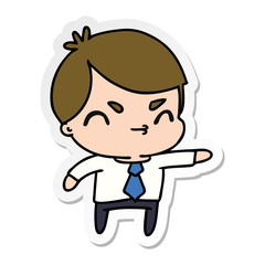 sticker cartoon of a kawaii cute boy