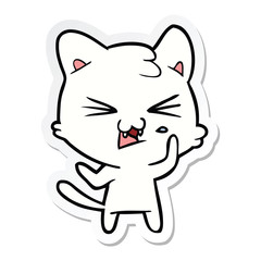 sticker of a cartoon cat