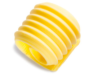 Butter curl roll isolated, paths, top