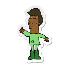 sticker of a cartoon nervous man