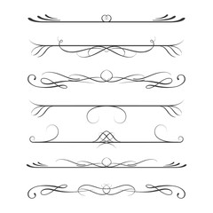 Set of calligraphic design elements- dividers,Thin line decoration objects