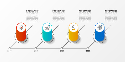 Infographic design template. Timeline concept with 4 steps