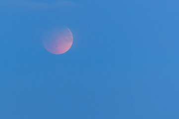The total eclipse of the moon, the bloody moon at night.