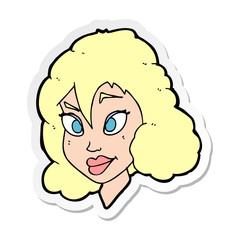 Obraz premium sticker of a cartoon pretty woman