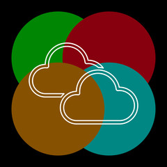 Cloud weather button - vector Cloud rainy