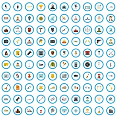 100 film site icons set in flat style for any design vector illustration