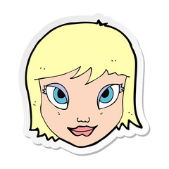 sticker of a cartoon female face