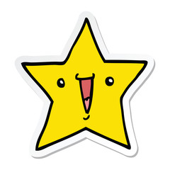 sticker of a cartoon star