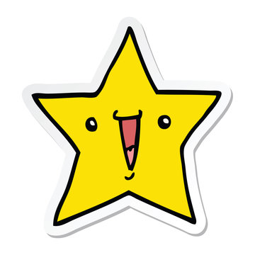 sticker of a cartoon star