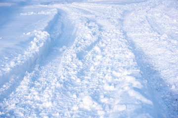 Fototapeta na wymiar winter snow on road