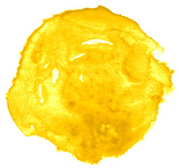Vibrant Yellow watercolor abstract background, stain, splash paint, stain, divorce. Vintage paintings for design and decoration. With copy space for text.