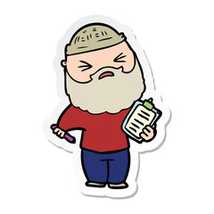 sticker of a cartoon man with beard
