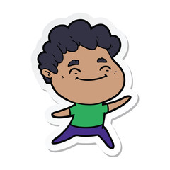 sticker of a cartoon friendly man