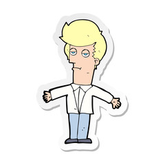 sticker of a cartoon bored man