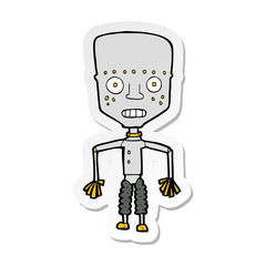 sticker of a funny cartoon robot