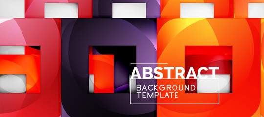 Obraz premium Square background, abstract squares on grey, business or techno template