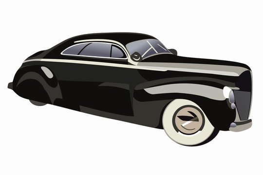 illustration of old car, vector draw