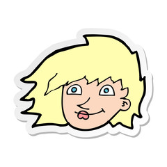sticker of a cartoon female face