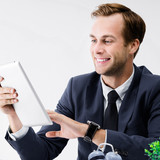 Businessman with tablet computer